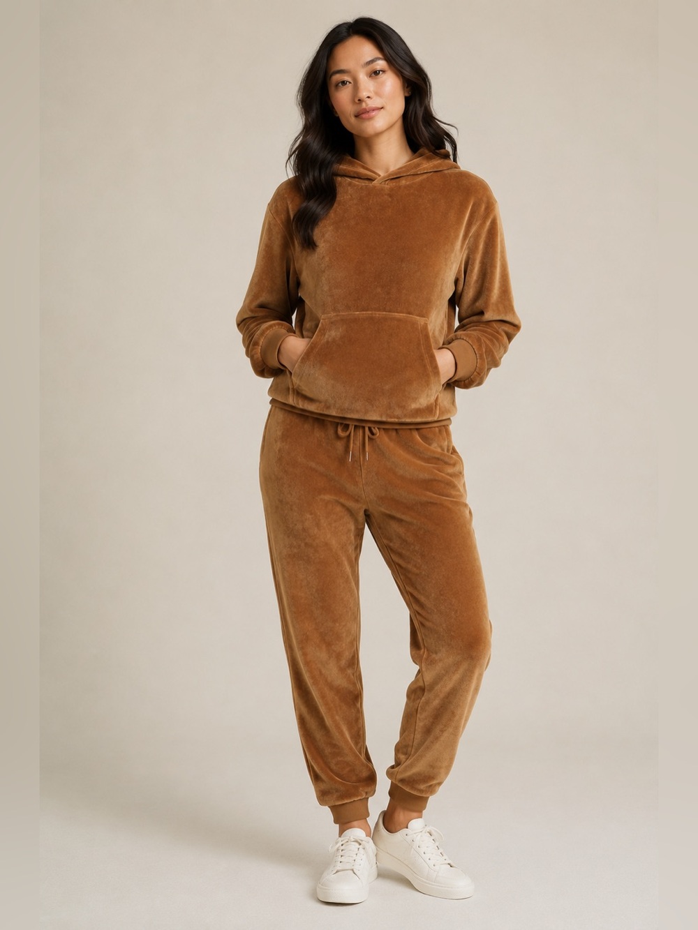 Cozy teddy bear fleece sweatpants and sweatshirt set